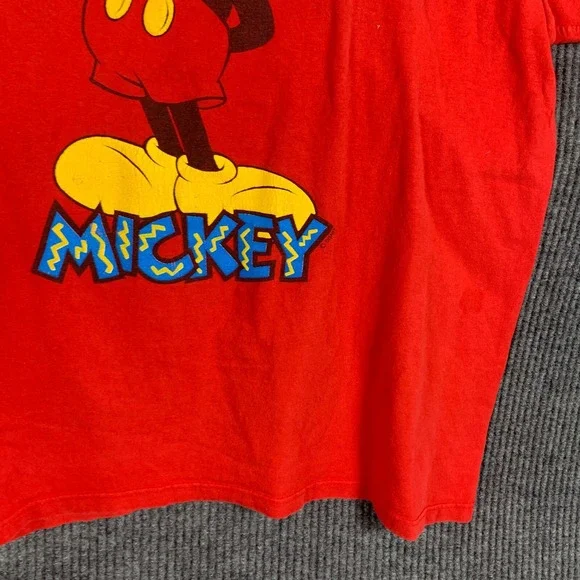 VTG Wellington‎ Apparel Mickey Mouse T Shirt Mens Large Red Disney Retro 90s USA - Picture 8 of 13
